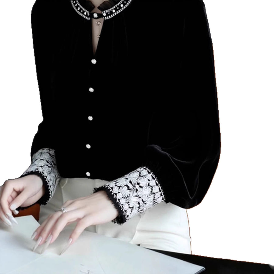 Black Vintage Velvet Top Jacket - Trendy Denim Jacket Style