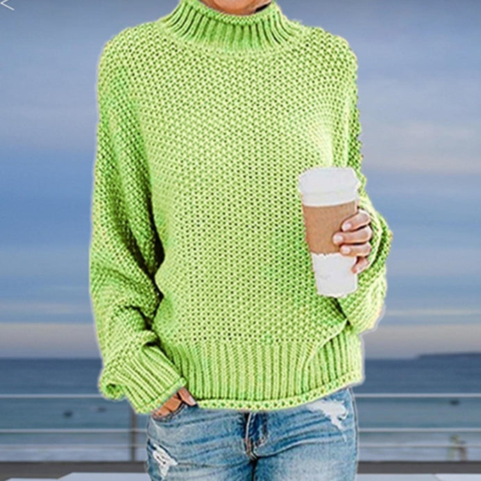 Batwing-sleeve Knit Sweater - Oversized Pullover Dress