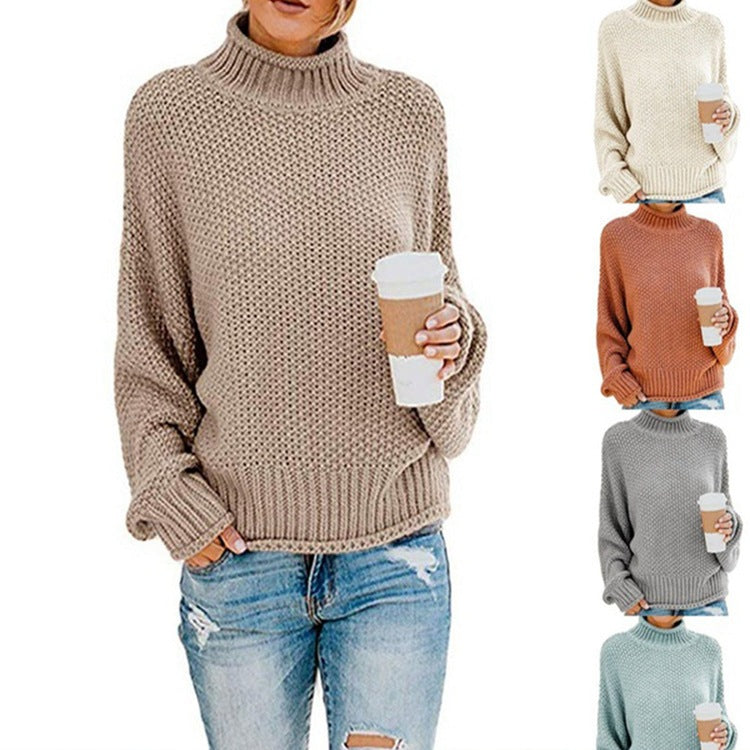 Batwing-sleeve Knit Sweater - Oversized Pullover Dress