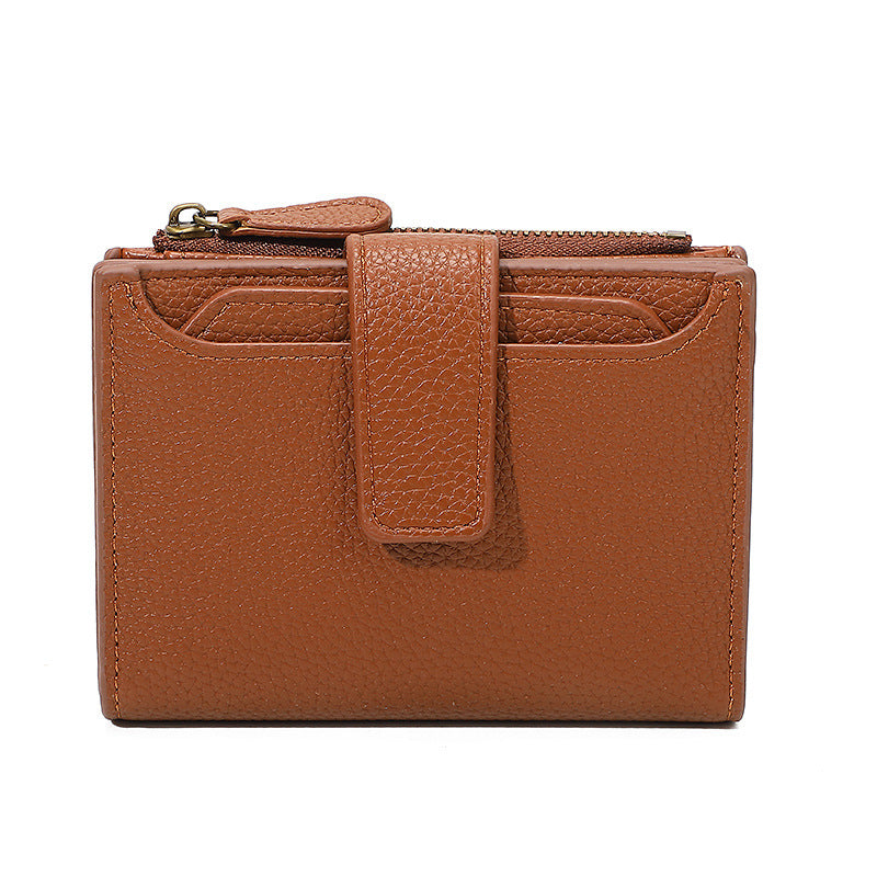 Functional Coin Purse with Ring-Bound Leather Wallet for Women