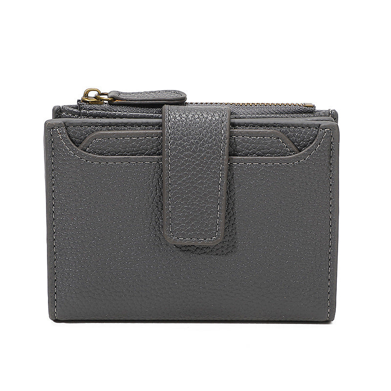 Functional Coin Purse with Ring-Bound Leather Wallet for Women