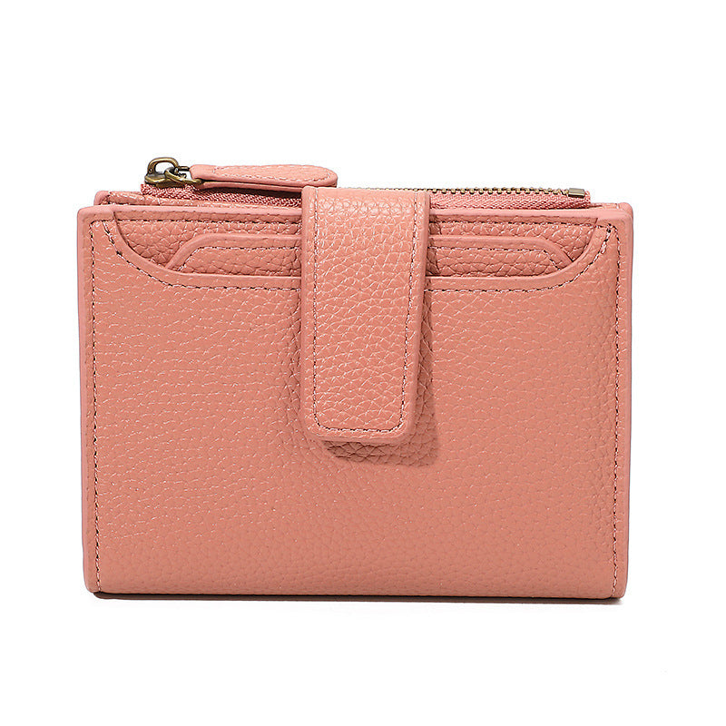 Functional Coin Purse with Ring-Bound Leather Wallet for Women
