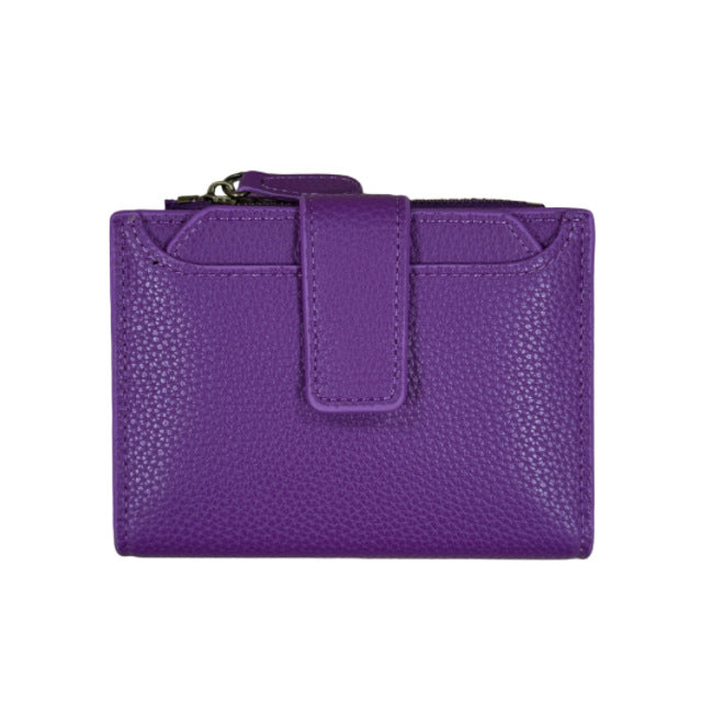 Functional Coin Purse with Ring-Bound Leather Wallet for Women
