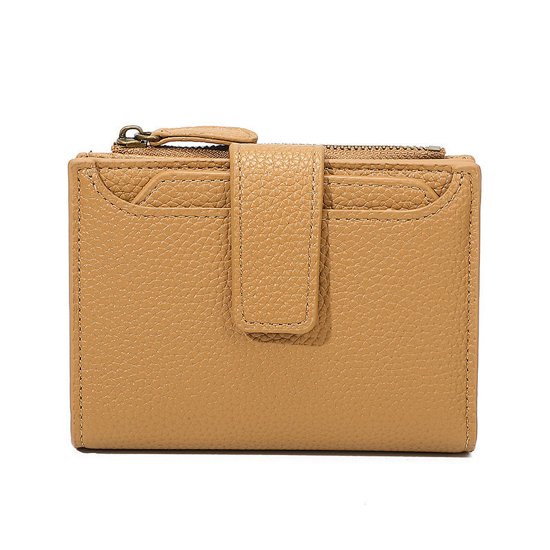 Functional Coin Purse with Ring-Bound Leather Wallet for Women