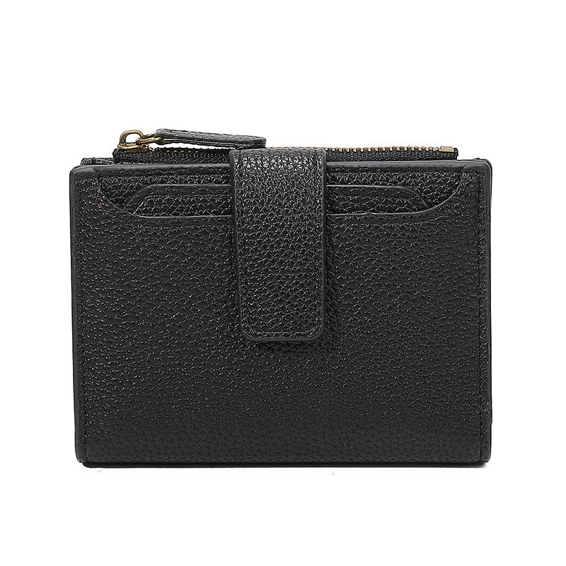 Functional Coin Purse with Ring-Bound Leather Wallet for Women