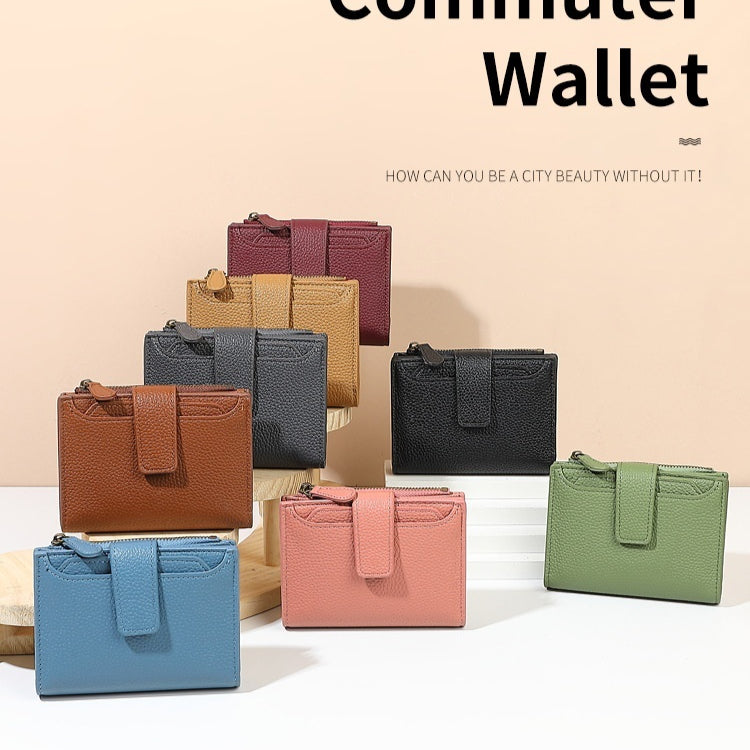 Functional Coin Purse with Ring-Bound Leather Wallet for Women