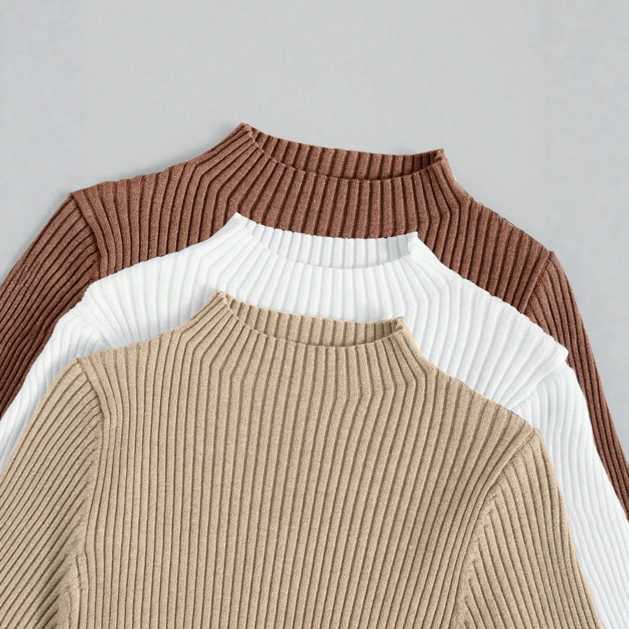 Stylish High-neck Long-sleeved Cardigan for Ladies' Top