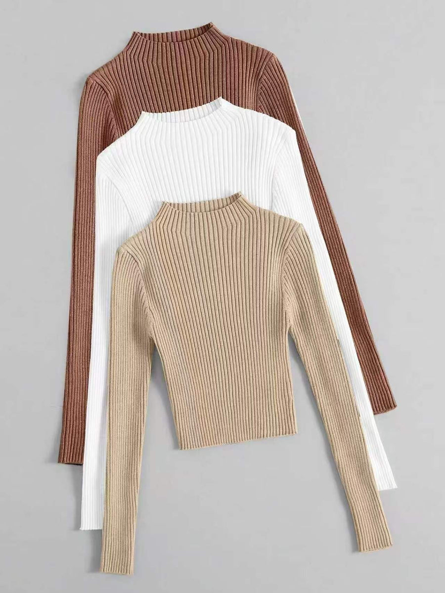 Stylish High-neck Long-sleeved Cardigan for Ladies' Top