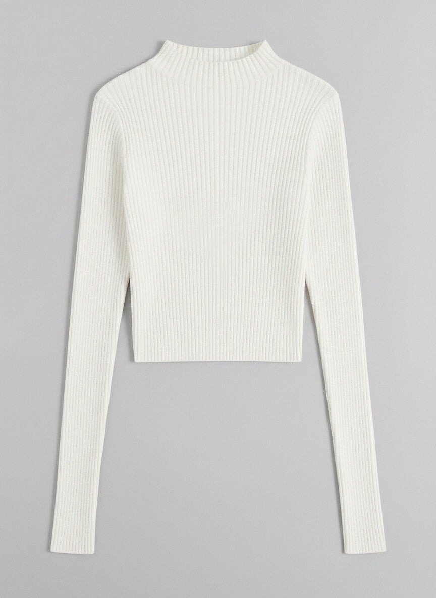 Stylish High-neck Long-sleeved Cardigan for Ladies' Top