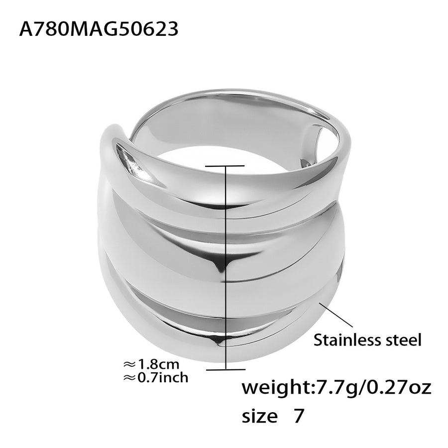 Womens Exaggerated Geometric Open Ring for Stylish Elegance