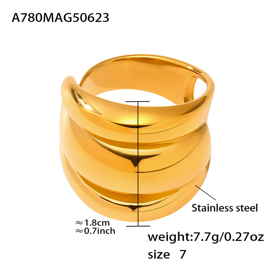 Womens Exaggerated Geometric Open Ring for Stylish Elegance