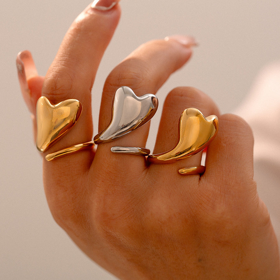 Open-ring Womens Ring With A Loving Heart Design