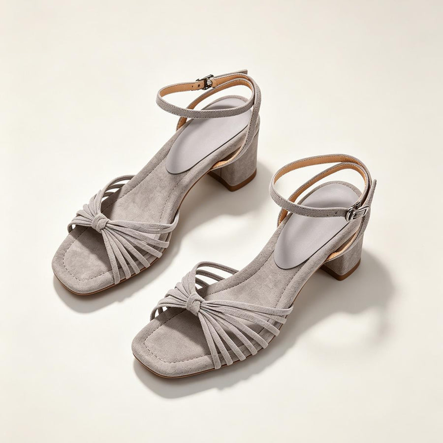Matte-finish Chunky-heeled Strappy Roman Sandals