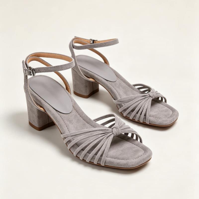 Matte-finish Chunky-heeled Strappy Roman Sandals