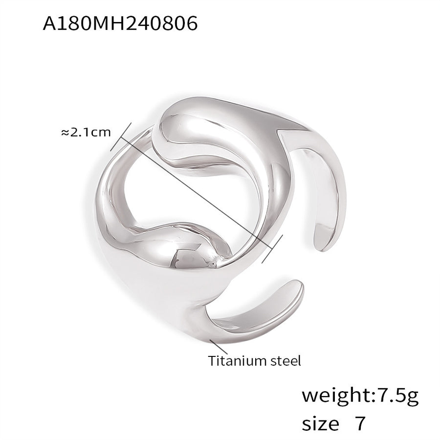 Womens Round Ring With Two Water Droplets - Elegant Accessory