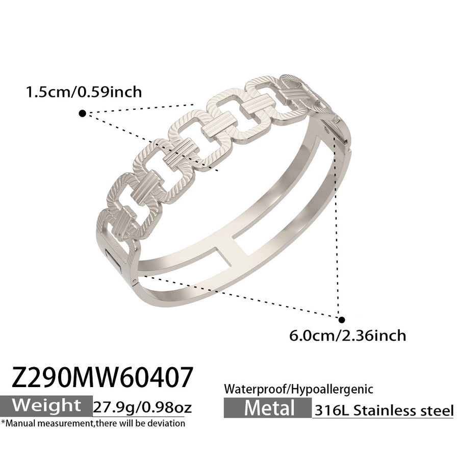 Womens Wide-Style Heart-Shaped Buckle Bracelet