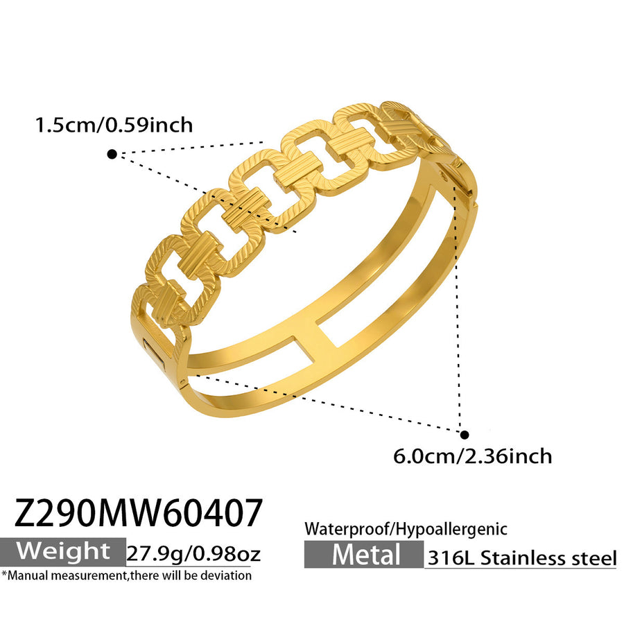 Womens Wide-Style Heart-Shaped Buckle Bracelet