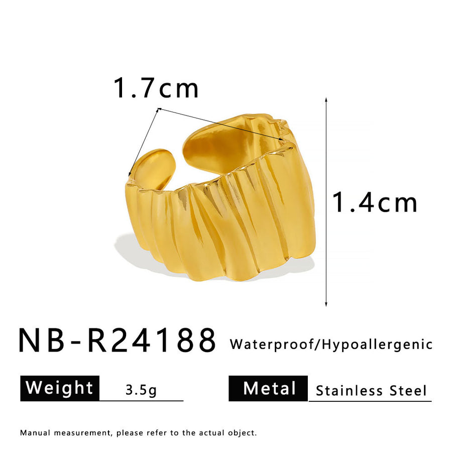 Womens Stainless Steel Geometric Line Ring - Chic and Stylish