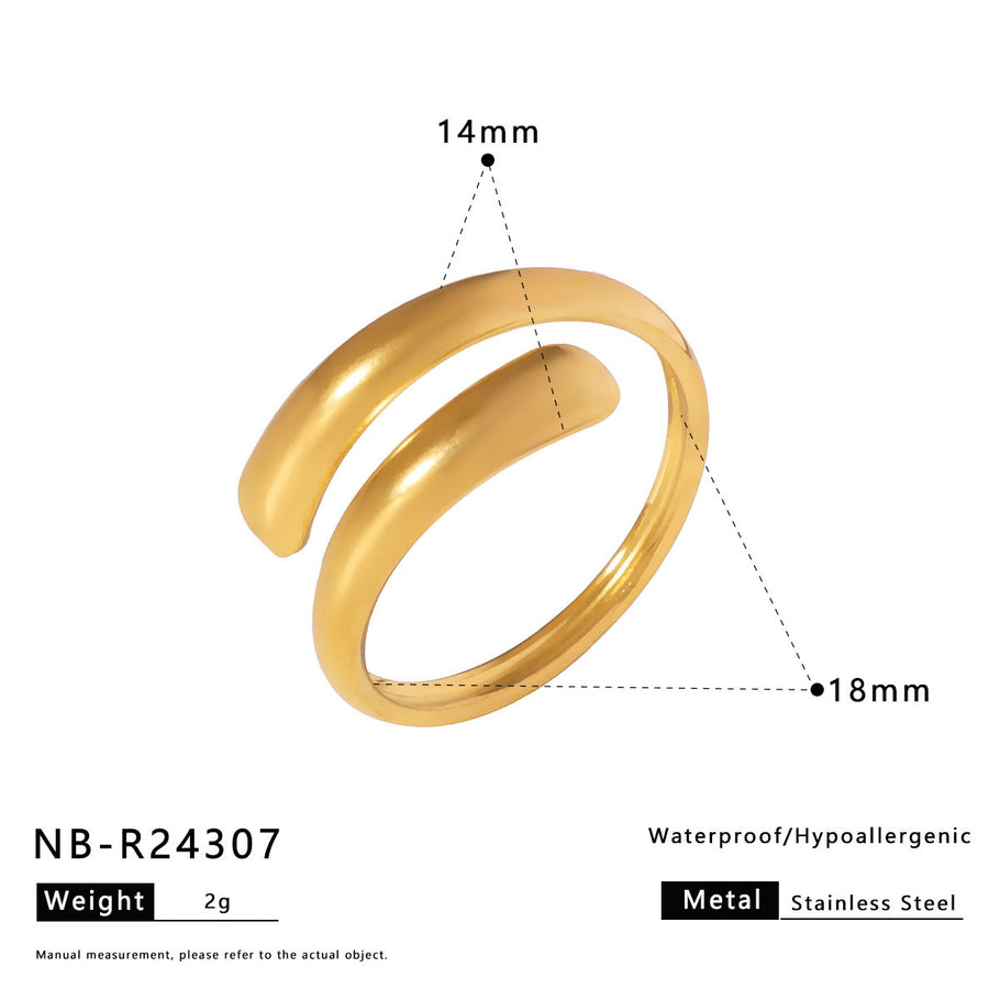 Womens Stainless Steel Geometric Line Ring - Chic and Stylish