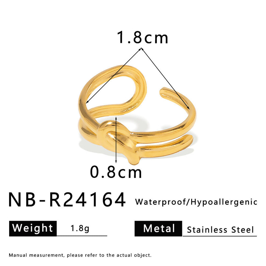 Womens Stainless Steel Geometric Line Ring - Chic and Stylish