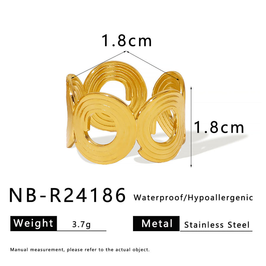 Womens Stainless Steel Geometric Line Ring - Chic and Stylish