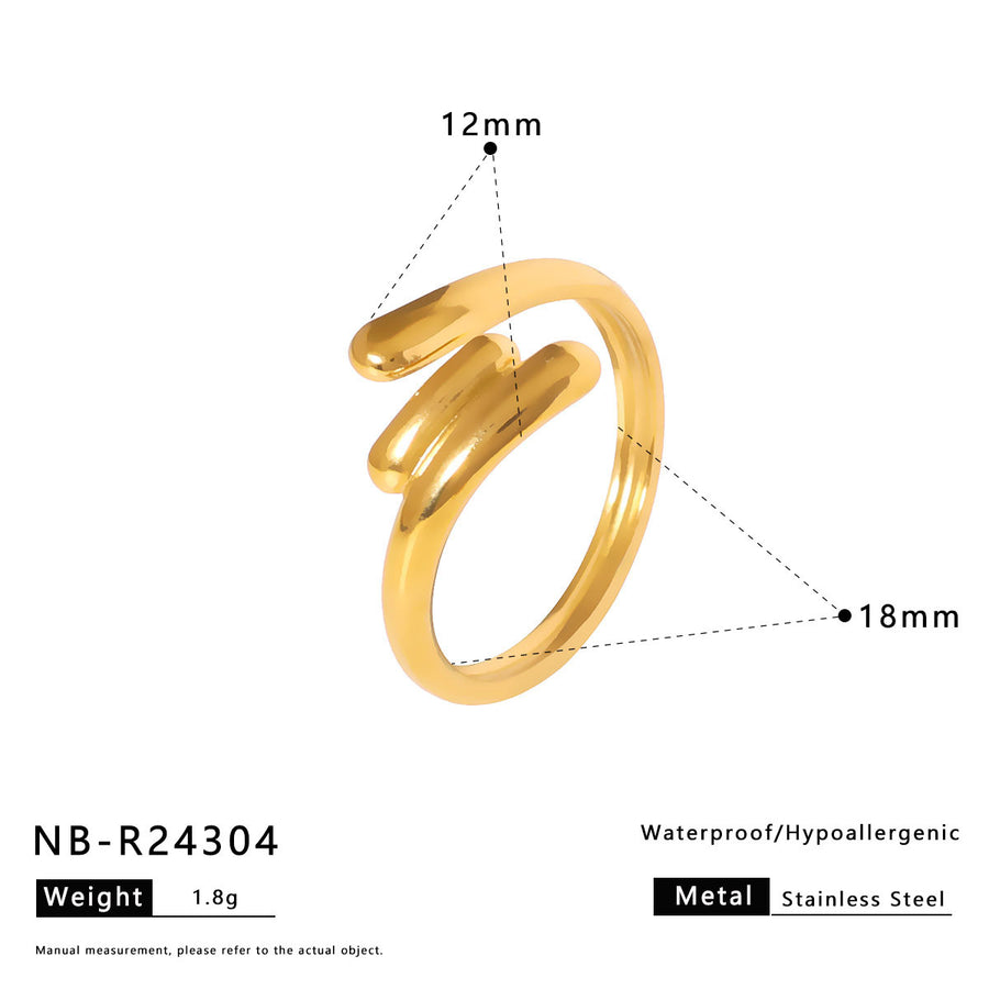 Womens Stainless Steel Geometric Line Ring - Chic and Stylish