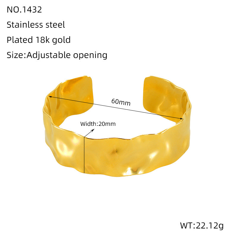Adjustable Open-end Titanium Steel Bracelet for Stylish Elegance