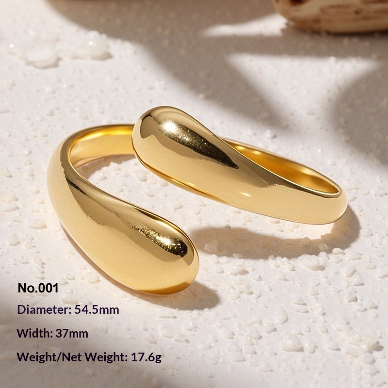 Retro Irregular Hollowed-Out Titanium Steel Bracelet