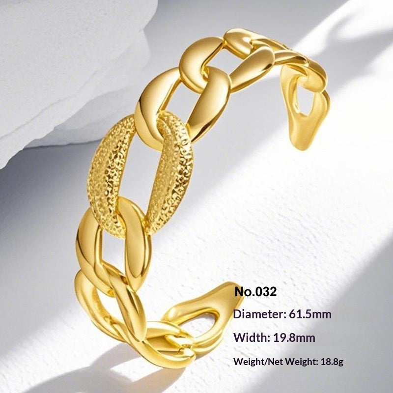 Retro Irregular Hollowed-Out Titanium Steel Bracelet