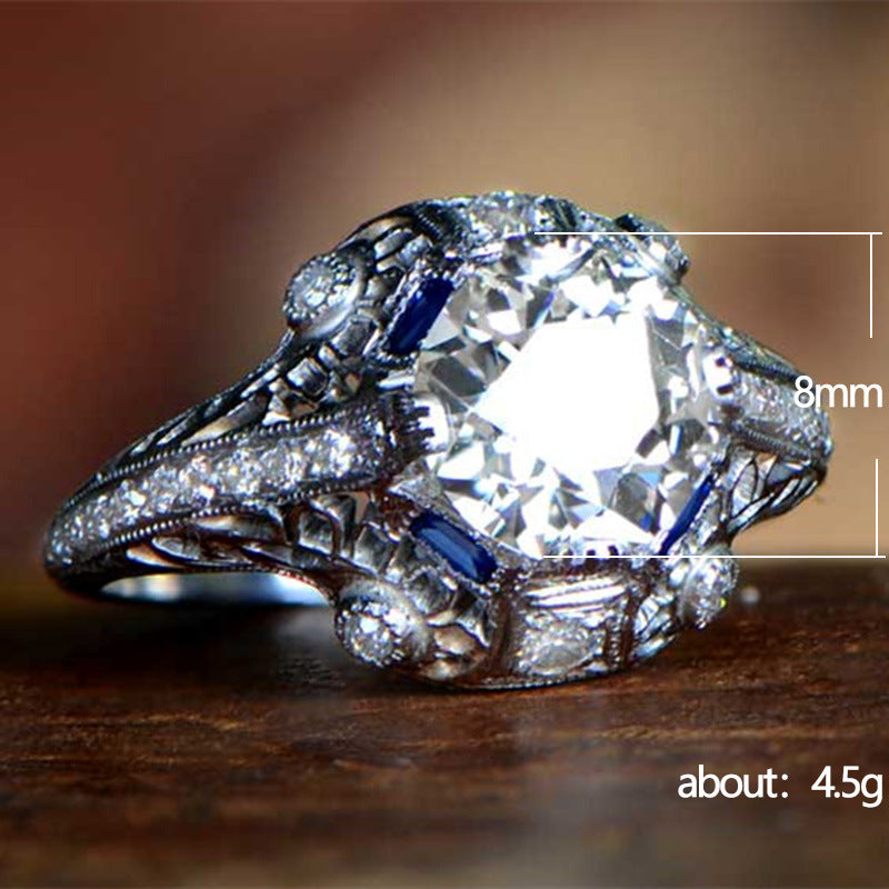 Fashionable Hollow Zircon Womens Ring - Elegant Design