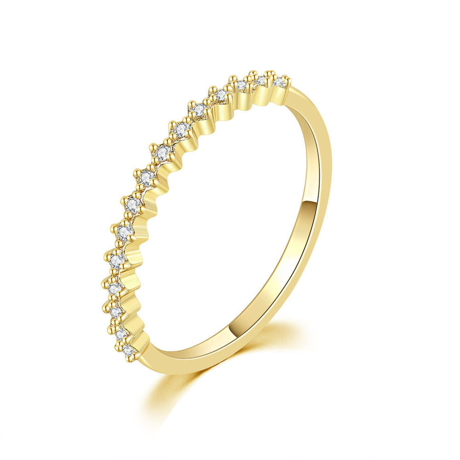 Japanese and Korean Diamond-studded Stacking Rings for Women