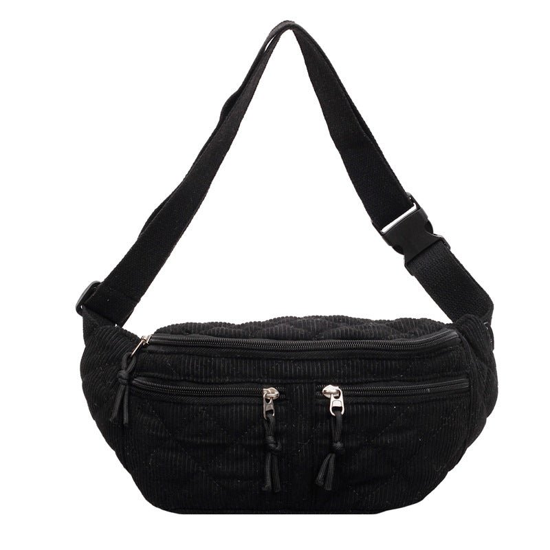 Solid-color Down Cotton Chest Bag - Versatile Women's Crossbody