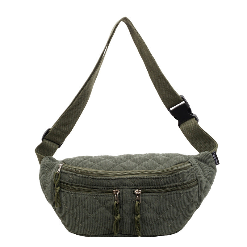 Solid-color Down Cotton Chest Bag - Versatile Women's Crossbody