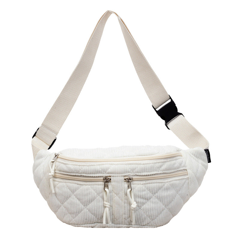 Solid-color Down Cotton Chest Bag - Versatile Women's Crossbody