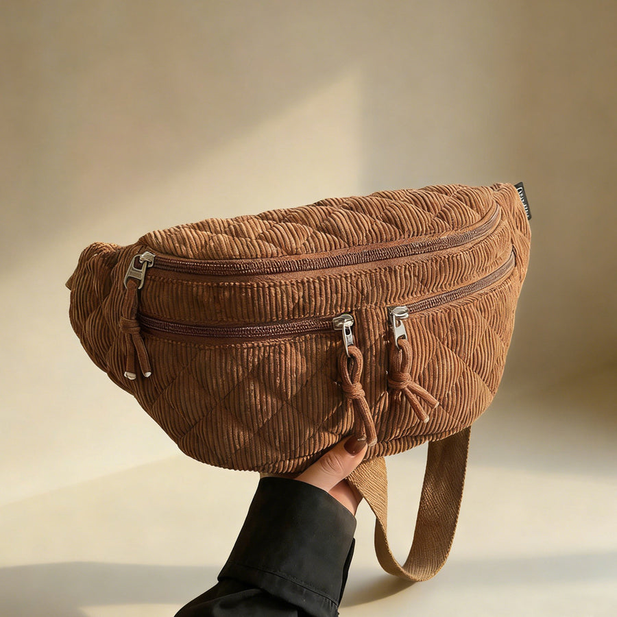 Solid-color Down Cotton Chest Bag - Versatile Women's Crossbody