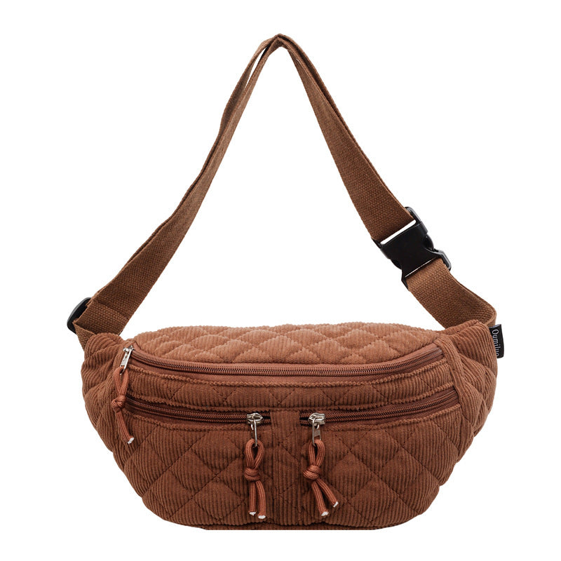 Solid-color Down Cotton Chest Bag - Versatile Women's Crossbody