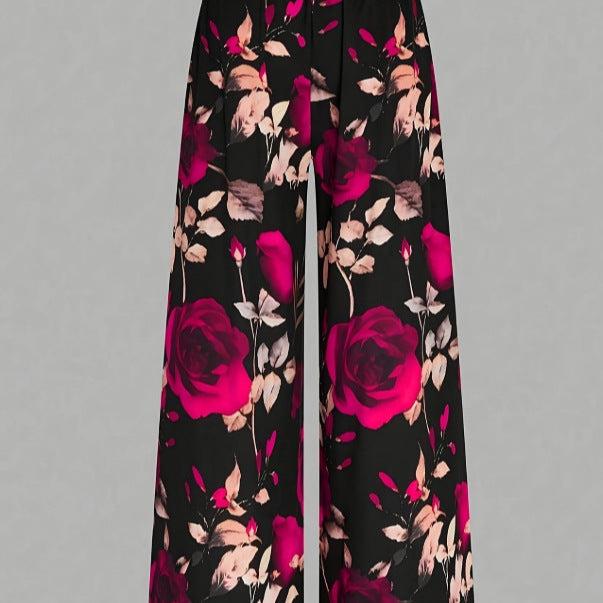 Womens Printed Wide-leg Pants for Casual Dress Style