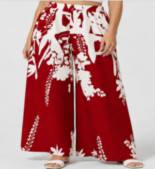 Womens Printed Wide-leg Pants for Casual Dress Style
