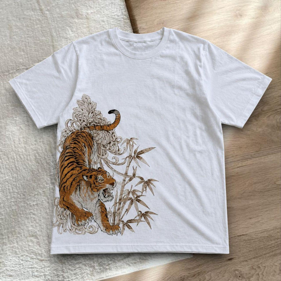 Womens Cotton Loose-Fitting Tiger Print Tank Top
