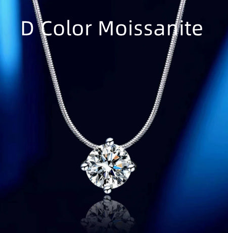 S925 Sterling Silver Moissanite Necklace for Women - Minimalist Choker