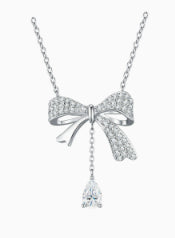 Bowknot Necklace for Women - S925 Silver Tassel Luxury