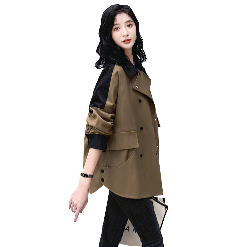 Elegant Casual Color-Block Coat - Spring New Arrival