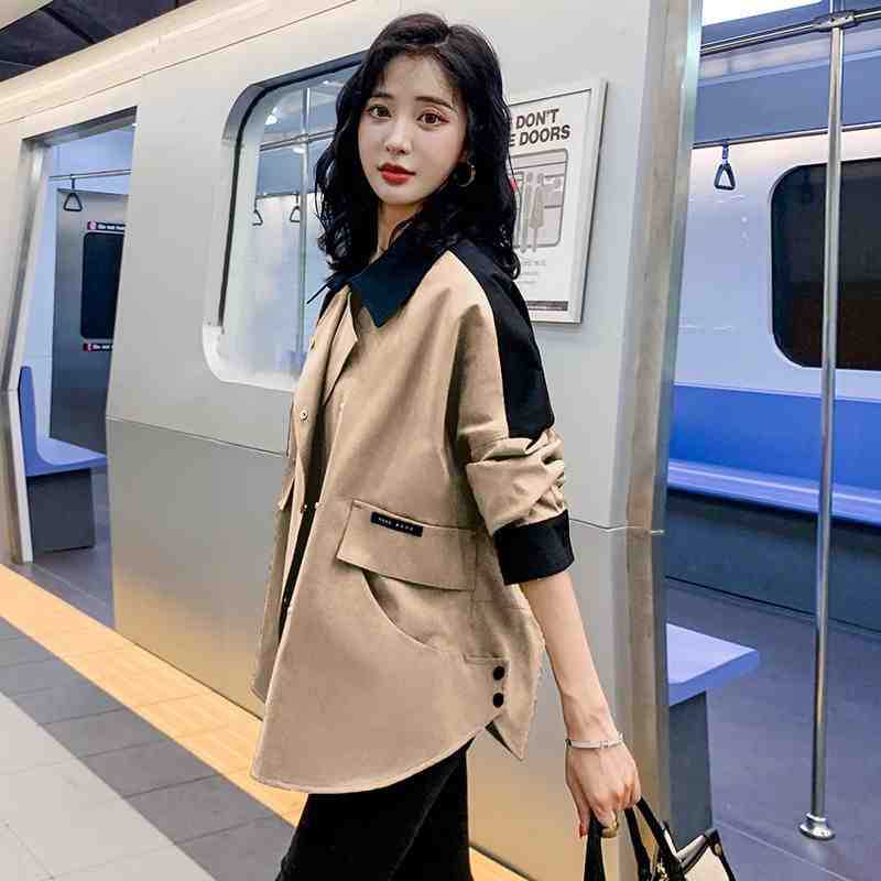 Elegant Casual Color-Block Coat - Spring New Arrival