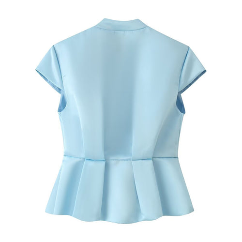 Simple and Elegant Pleated Top Solid-Color Lounge Set