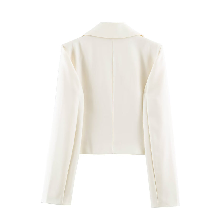 Fashionable Versatile Solid-color Double-breasted Blazer