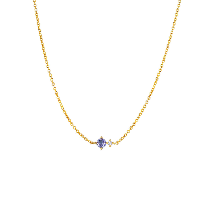 S925 Sterling Silver Necklace with Twelve Birthstone Pendants
