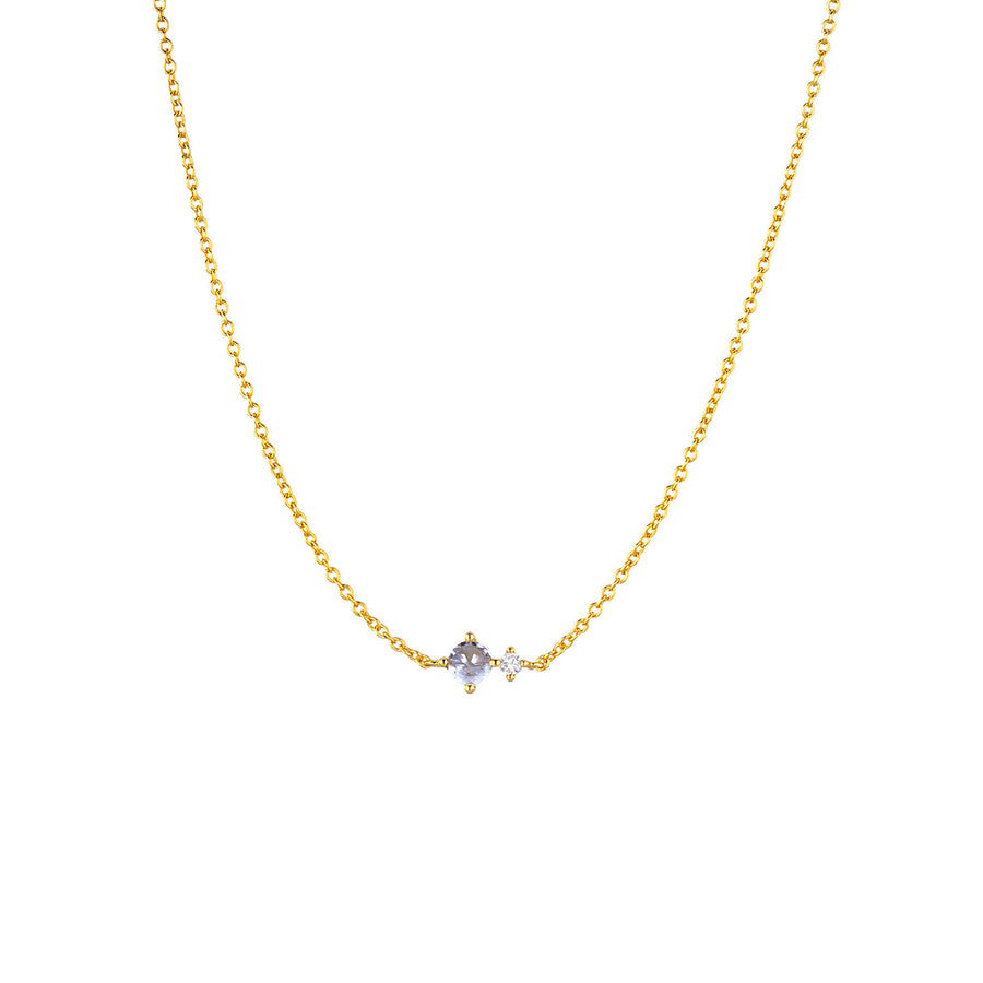 S925 Sterling Silver Necklace with Twelve Birthstone Pendants