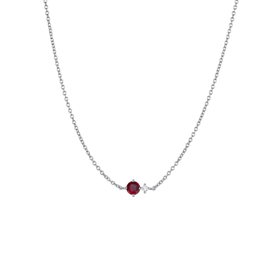 S925 Sterling Silver Necklace with Twelve Birthstone Pendants