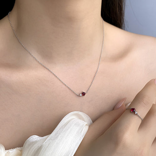 S925 Sterling Silver Necklace with Twelve Birthstone Pendants