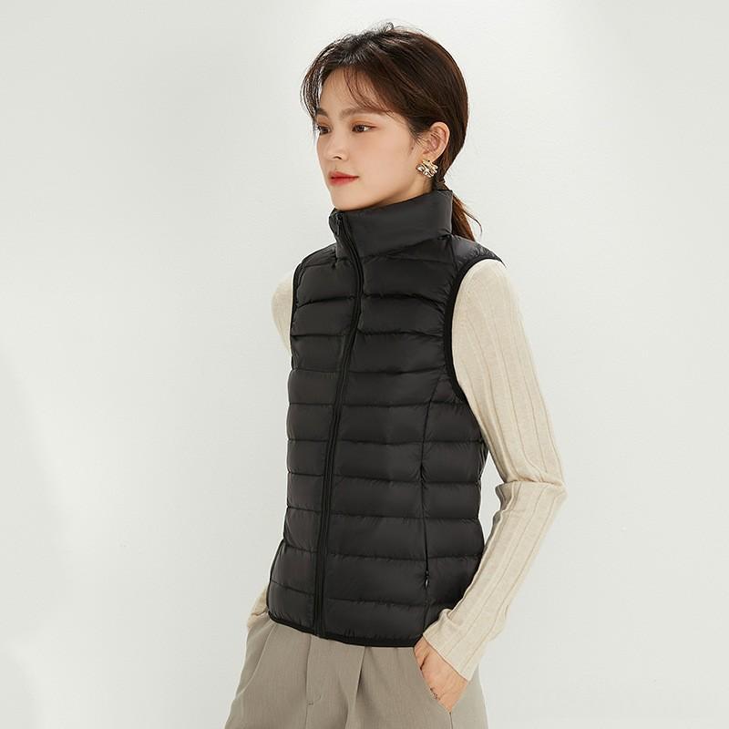 Stand-Collar Sleeveless Lightweight Down Vest for All Seasons